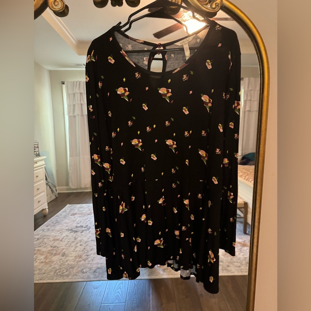 Matilda Jane black floral top- size XXL